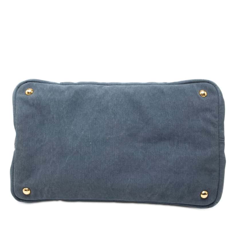 Prada Denim Canapa Logo Tote Blue Denim Good condition - Inside View