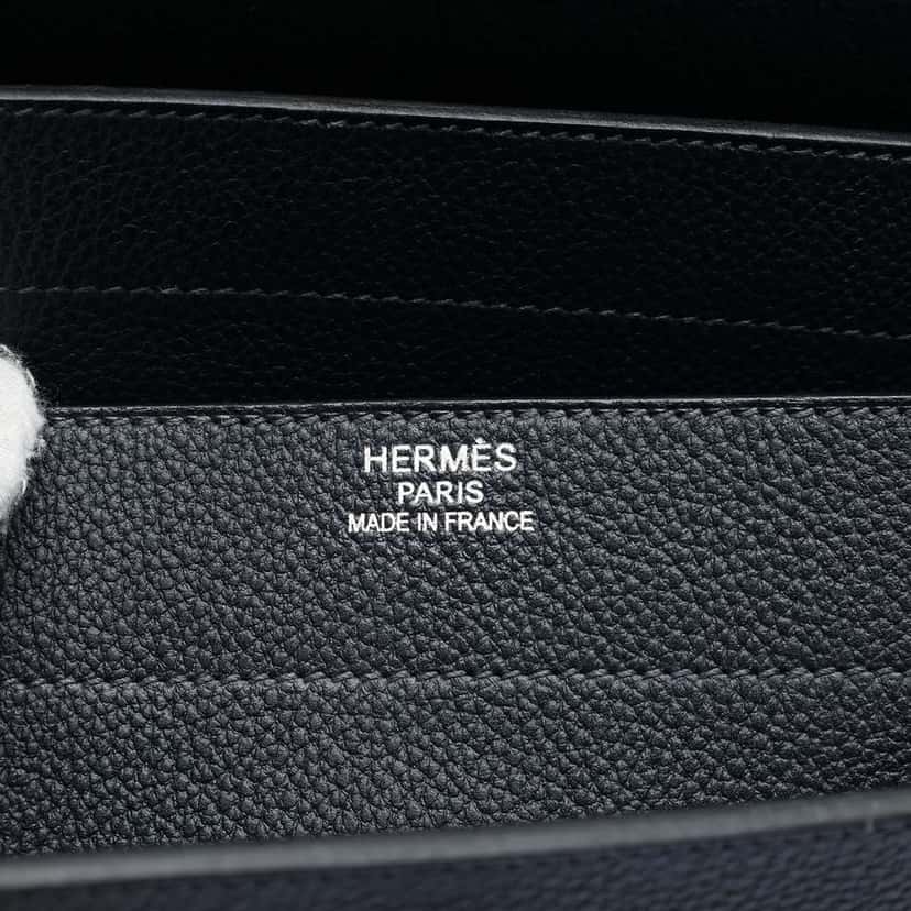 Hermès Togo Kelly Depeches 38 Black Leather Good condition - Box View