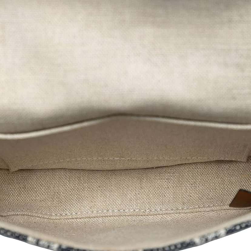 Celine Mini Triomphe Canvas and Calfskin Besace Crossbody Blue Canvas Very good condition - Model View