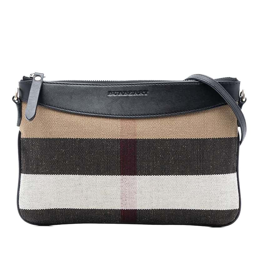 Burberry Mega Check Canvas Peyton Crossbody Brown Canvas Very good condition - Front View