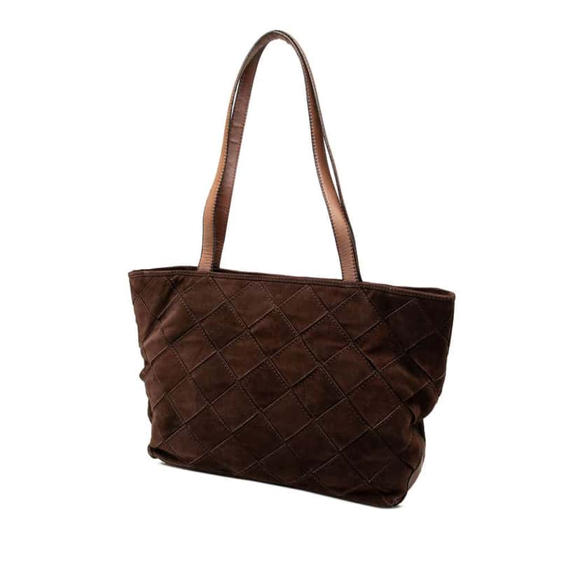 Bottega Veneta Suede Intrecciato Tote Brown Leather Very good condition - Back View