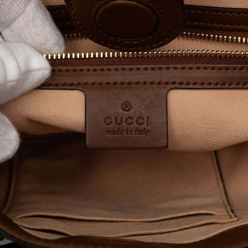 Gucci Small GG Supreme Satchel Brown Canvas Good condition - Box View