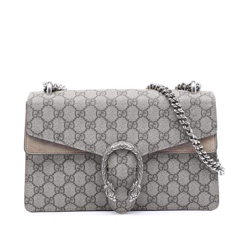 Gucci Medium GG Supreme Dionysus Shoulder Bag Brown Canvas Good condition - Front View