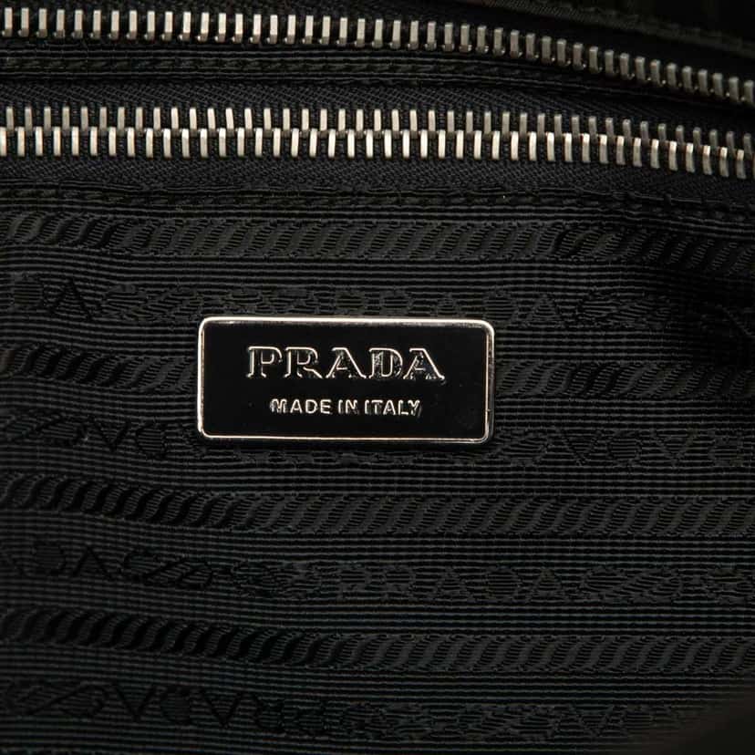 Prada Saffiano Trimmed Tessuto Tote Black Good condition - Box View