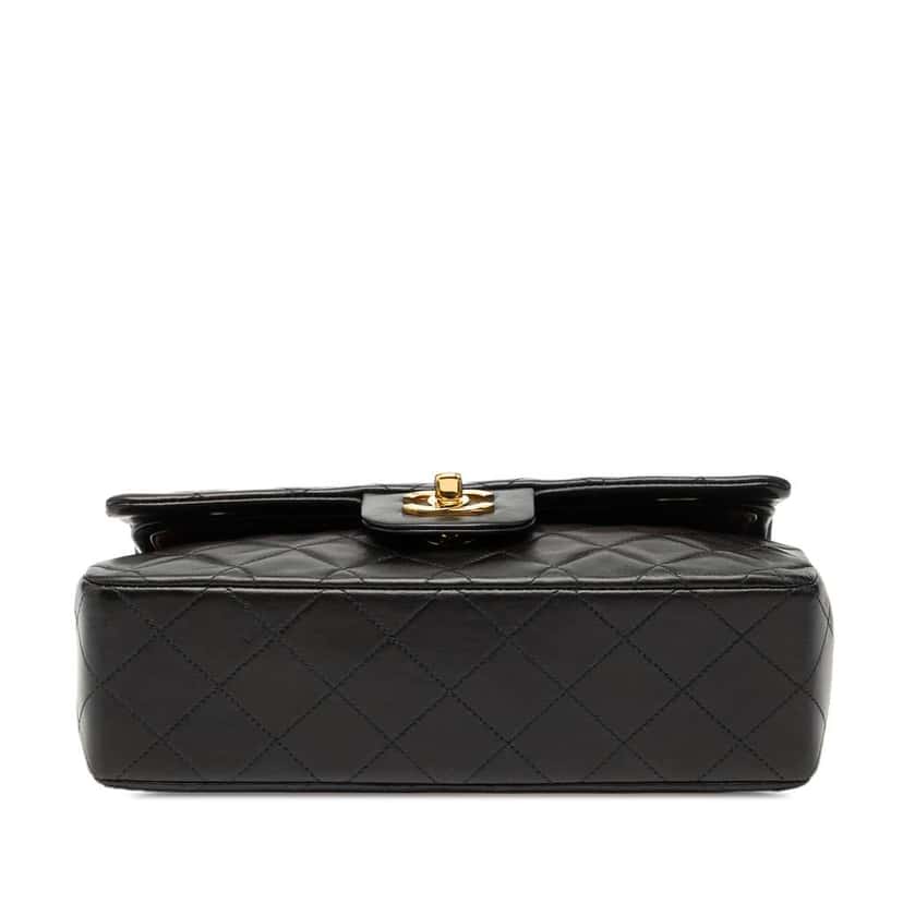 Chanel Small Classic Lambskin Double Flap Black Leather Good condition - Inside View