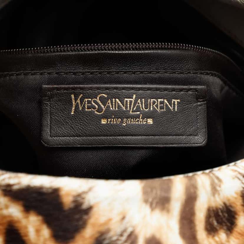 Saint Laurent Leopard Print Pony Hair Metropolis Shoulder Bag Brown Good condition - Box View