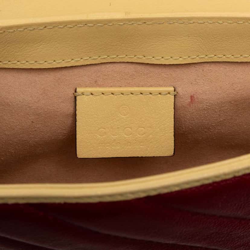 Gucci Super Mini GG Marmont Tricolor Matelasse Leather Torchon Flap Crossbody Red Leather Good condition - Box View
