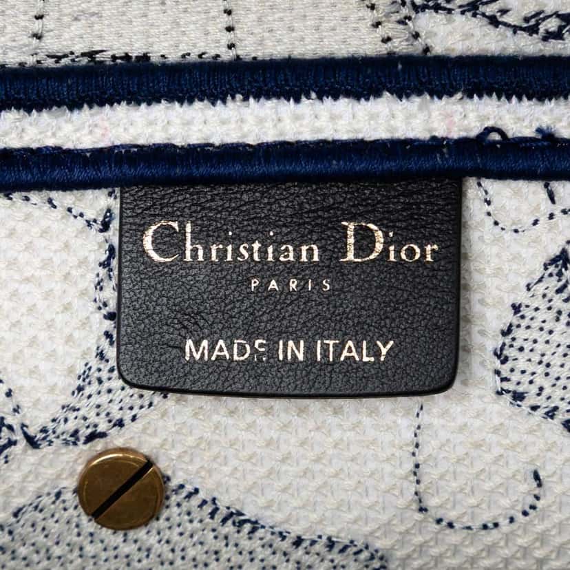 Dior Canvas Embroidered Around the World Saddle Bag Blue Canvas Good condition - Box View