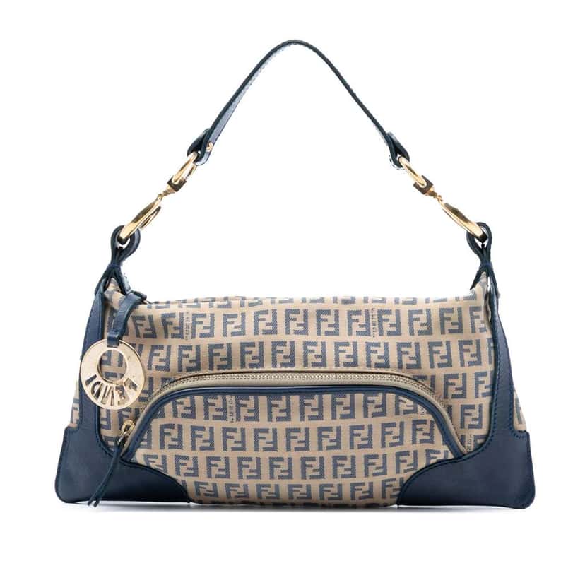 Fendi Zucchino Canvas Chef Pocket Shoulder Bag Brown Canvas Good condition - Front View