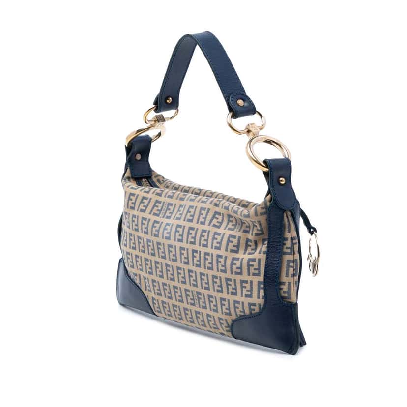 Fendi Zucchino Canvas Chef Pocket Shoulder Bag Brown Canvas Good condition - Back View