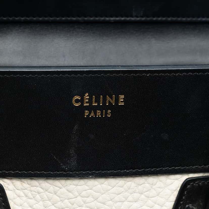 Celine Mini Tricolor Leather Luggage Tote White Leather Good condition - Box View