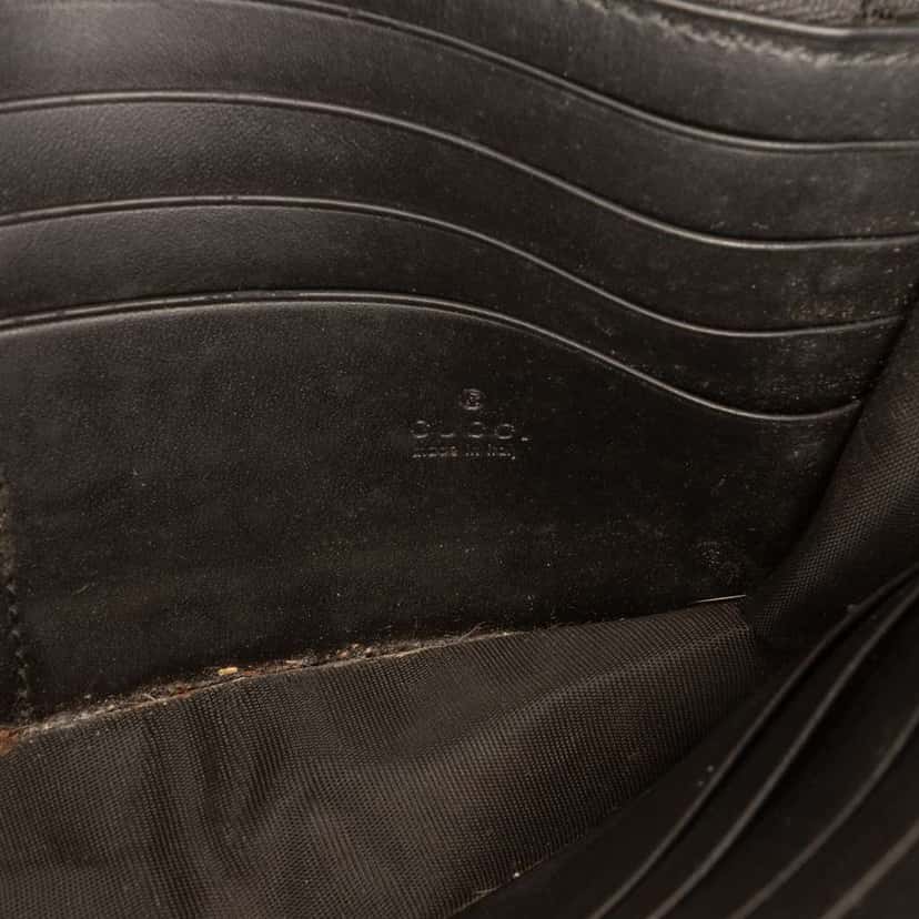 Gucci Guccissima Interlocking G Wallet On Chain Black Leather Good condition - Box View