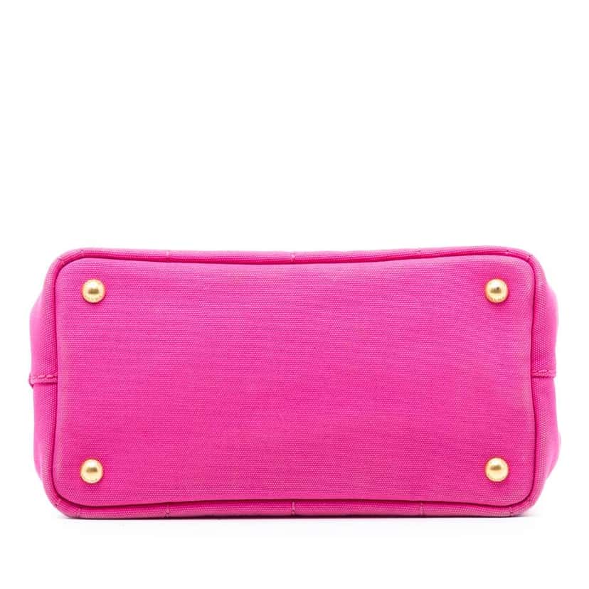 Prada Small Canvas Canapa Logo Satchel Pink Canvas Very good condition - Inside View