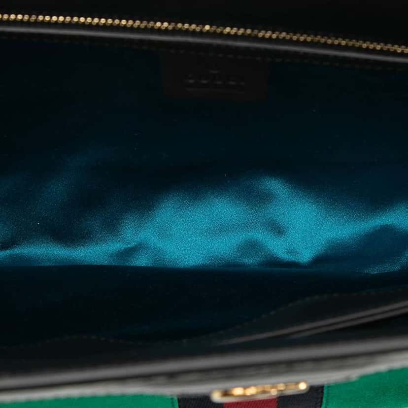 Gucci Medium Suede Web Ophidia Chain Shoulder Bag Green Leather Very good condition - Model View