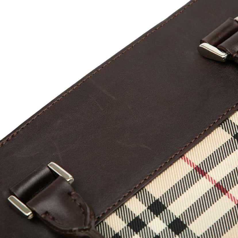 Burberry House Check Canvas Tote Brown Canvas Good condition - Box View