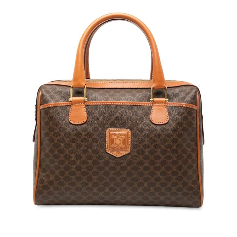 Celine Macadam Coated Canvas Handbag Brown Canvas Good condition - Front View