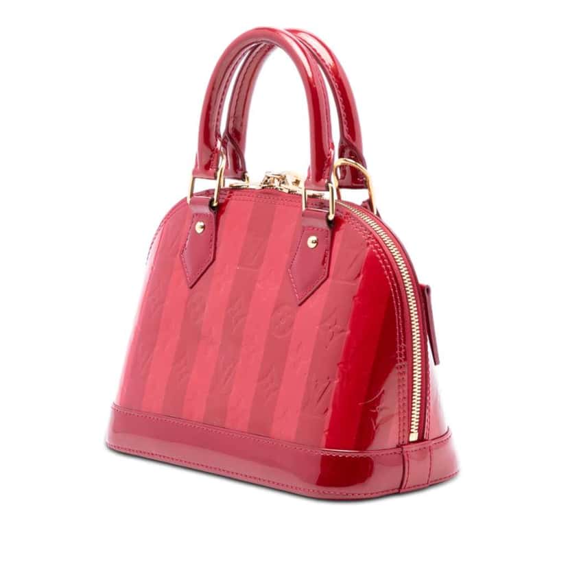 Louis Vuitton Monogram Vernis Rayures Alma BB Red Leather Very good condition - Back View
