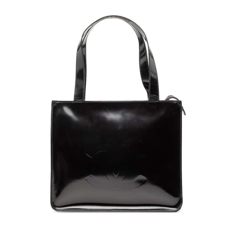 Chanel CC Patent Tote Black Leather Good condition - Front View