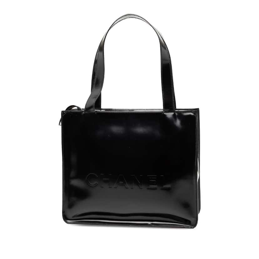 Chanel CC Patent Tote Black Leather Good condition - Back View