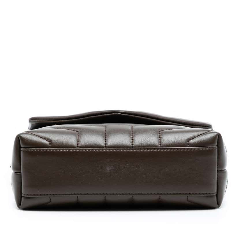 Saint Laurent Toy Matelasse Calfskin Monogram LouLou Crossbody Brown Leather Good condition - Inside View