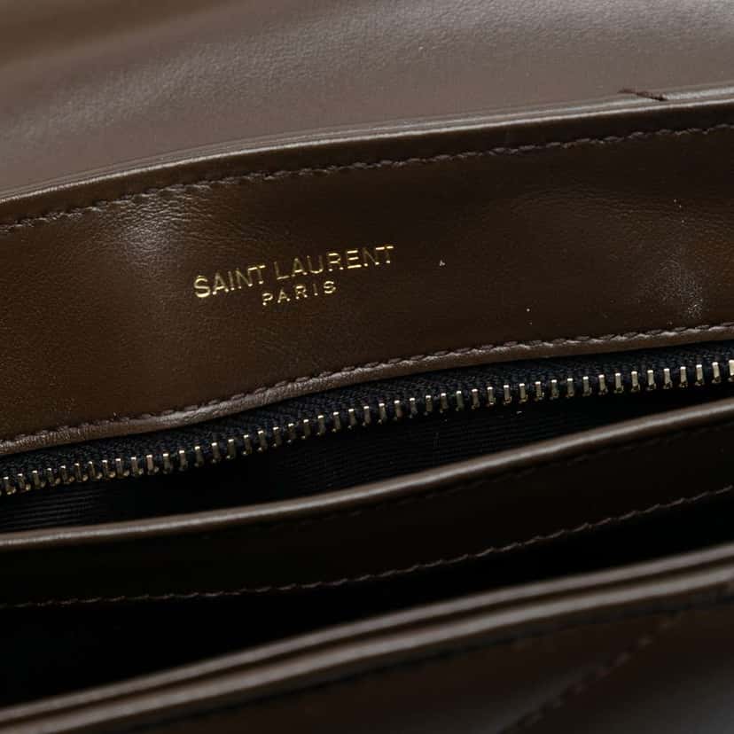Saint Laurent Toy Matelasse Calfskin Monogram LouLou Crossbody Brown Leather Good condition - Box View