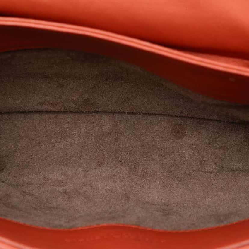 Bottega Veneta Small Nappa Intrecciato Olimpia Shoulder Bag Orange Leather Good condition - Model View
