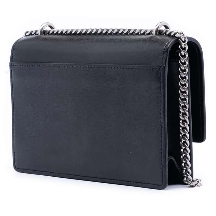 Saint Laurent Mini Calfskin Monogram Lucky Charms Sunset Wallet on Chain Black Leather Very good condition - Back View