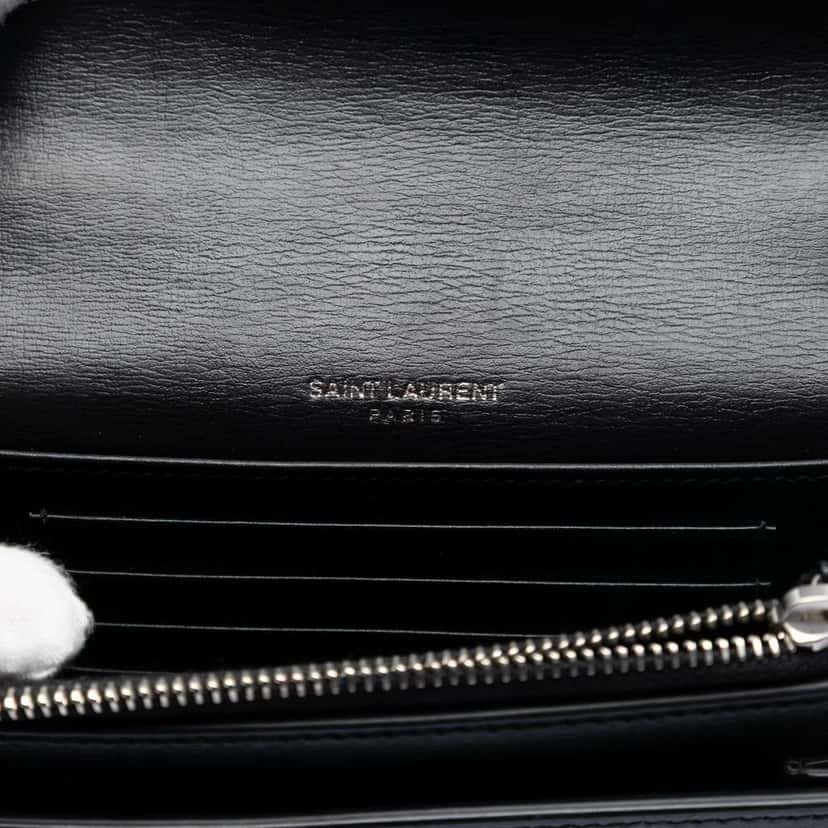 Saint Laurent Mini Calfskin Monogram Lucky Charms Sunset Wallet on Chain Black Leather Very good condition - Box View