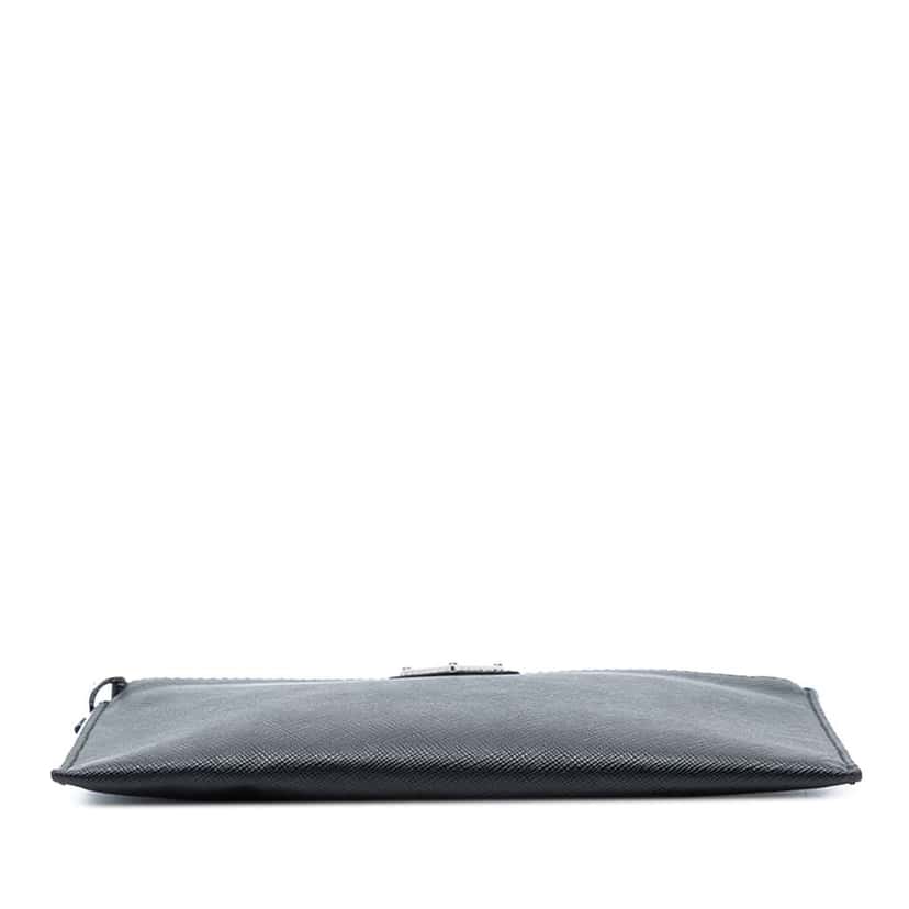 Prada Saffiano Clutch Black Leather Good condition - Inside View