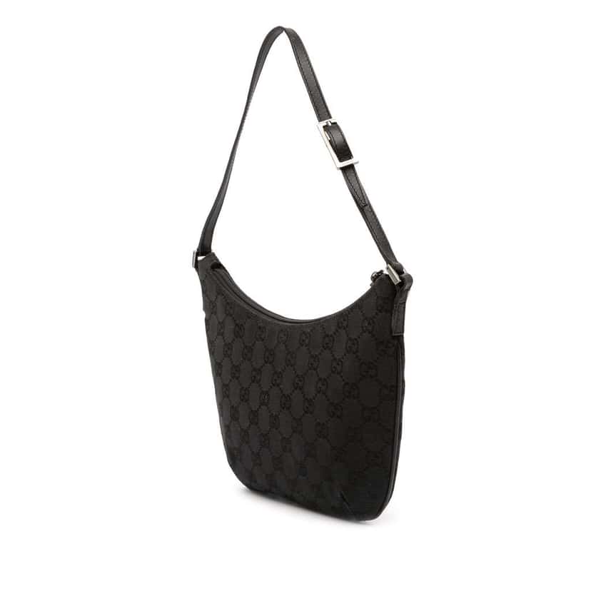 Gucci GG Canvas Shoulder Bag Black Canvas Fair condition - Back View