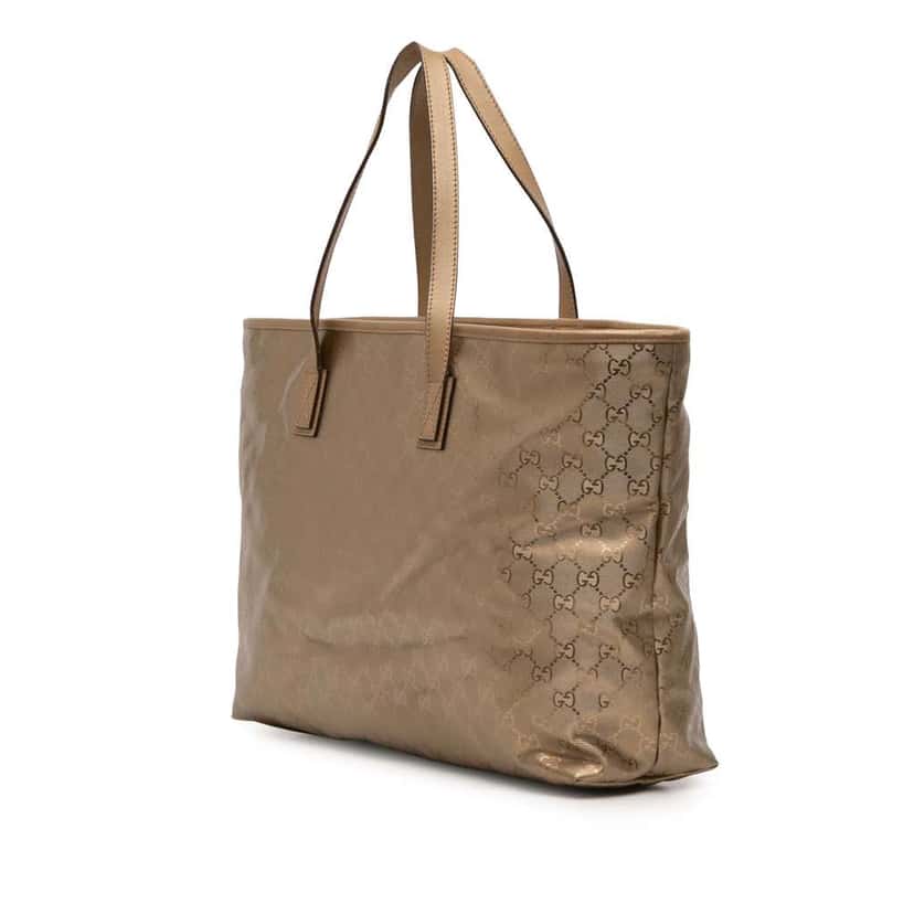 Gucci Large GG Imprime Tote Gold Canvas Very good condition - Back View
