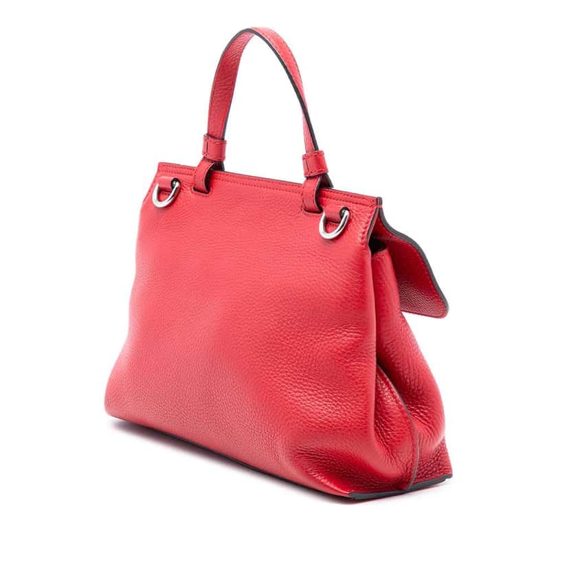 Gucci Small Leather Bamboo Daily Satchel Red Leather Very good condition - Back View