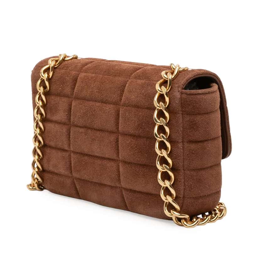 Celine Suede Monochrome Shoulder Bag Brown Leather Very good condition - Back View