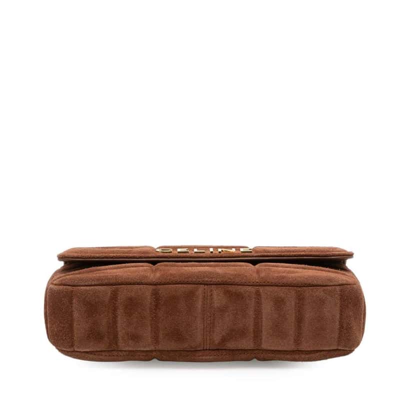 Celine Suede Monochrome Shoulder Bag Brown Leather Very good condition - Inside View