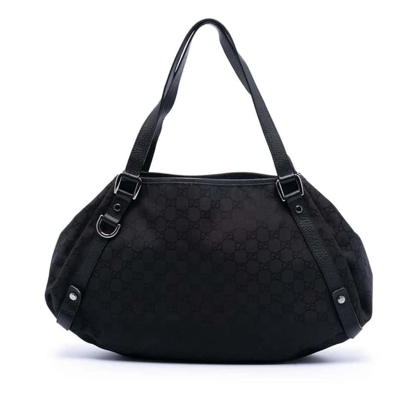 Gucci GG Nylon Abbey D Ring Tote Black Good condition - Front View