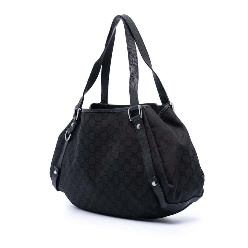 Gucci GG Nylon Abbey D Ring Tote Black Good condition - Back View