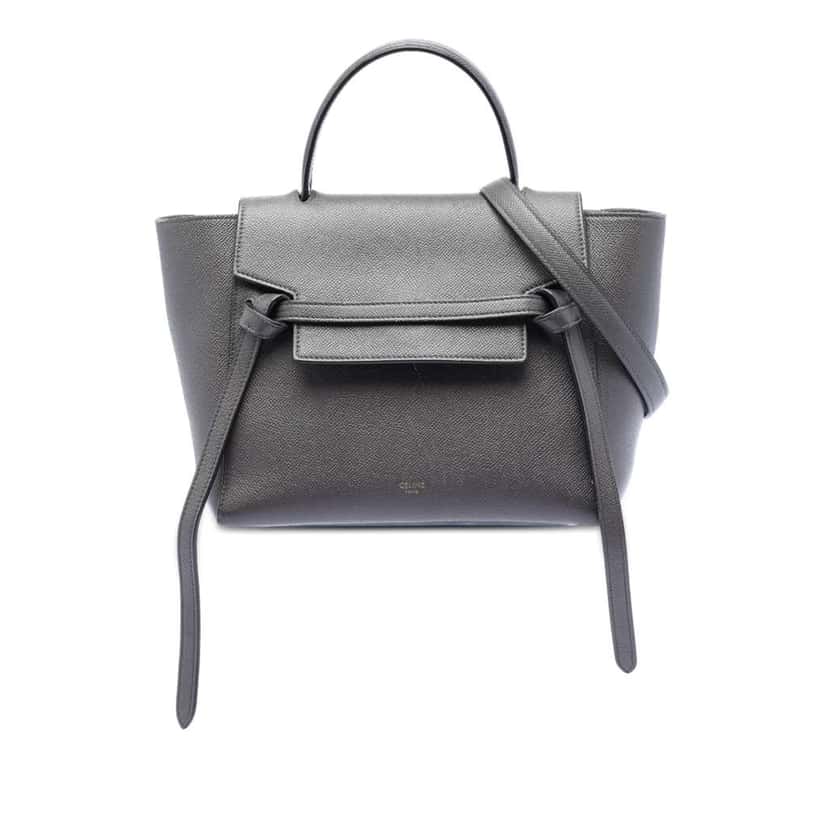 Celine Micro Grained Calfskin Belt Bag Black Leather Very good condition - Front View