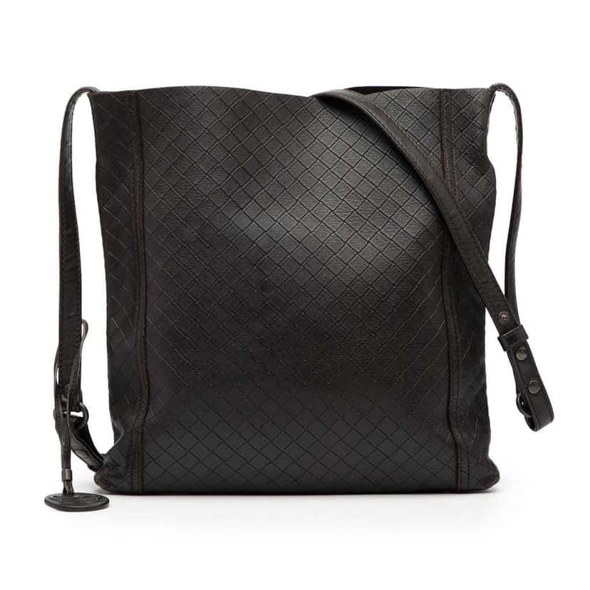 Bottega Veneta Leather Intrecciomirage Crossbody Brown Leather Very good condition - Front View