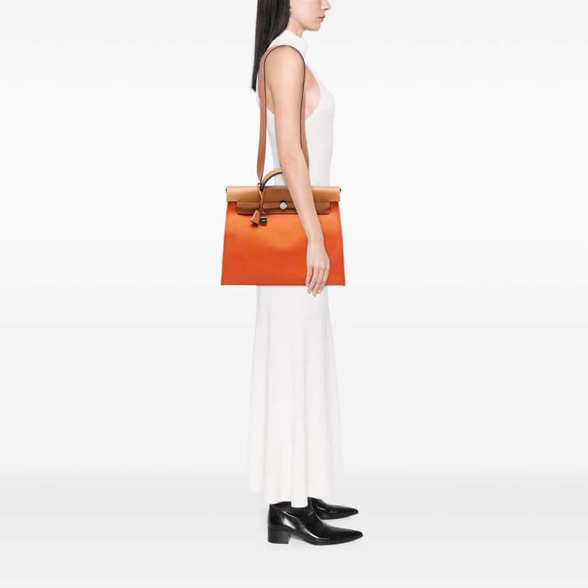 Hermès Toile Herbag Zip 31 Orange Canvas Good condition - Box View