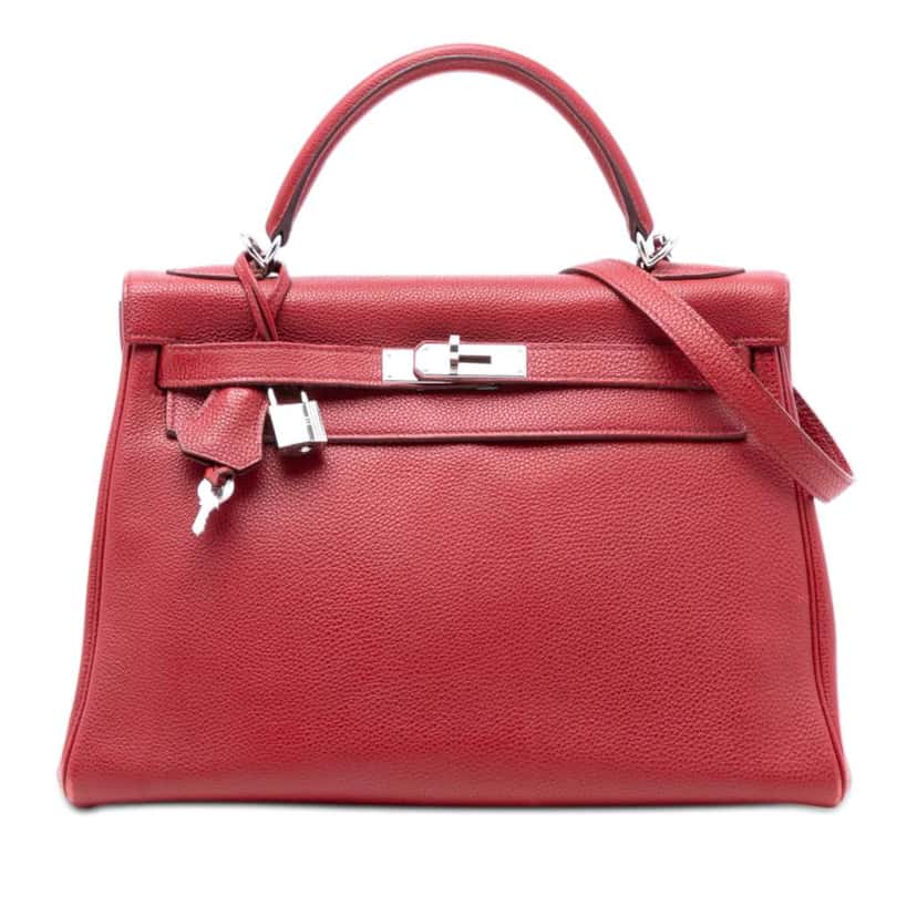Hermès Togo Kelly II Retourne 32 Red Leather Good condition - Front View