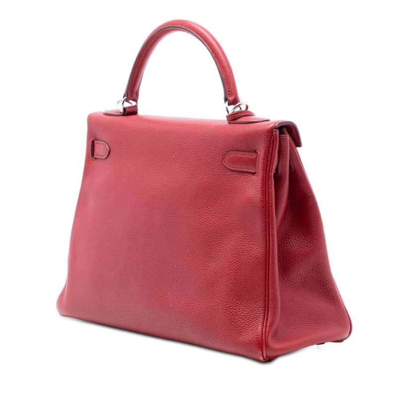 Hermès Togo Kelly II Retourne 32 Red Leather Good condition - Back View