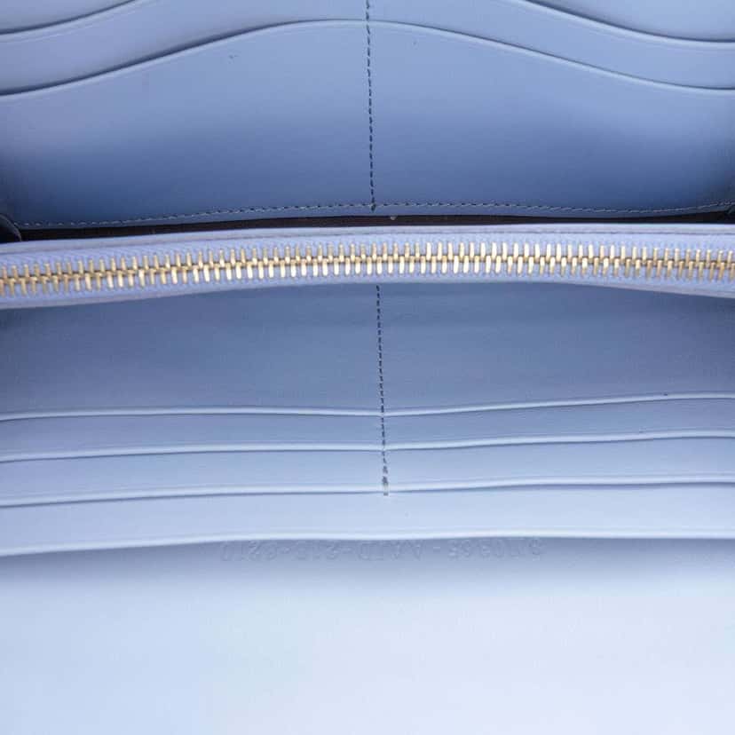 Fendi Zucca Embossed Leather Wallet on Chain Blue Leather Very good condition - Model View