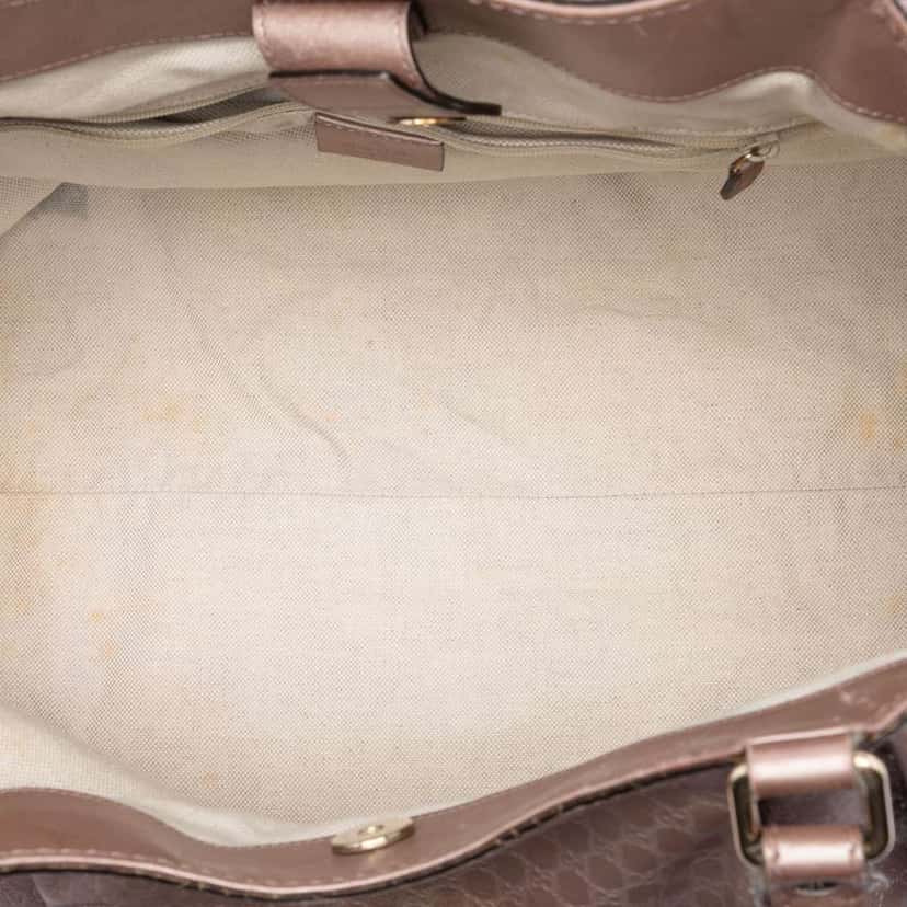 Gucci Large Metallic Microguccissima Sukey Tote Pink Leather Very good condition - Model View