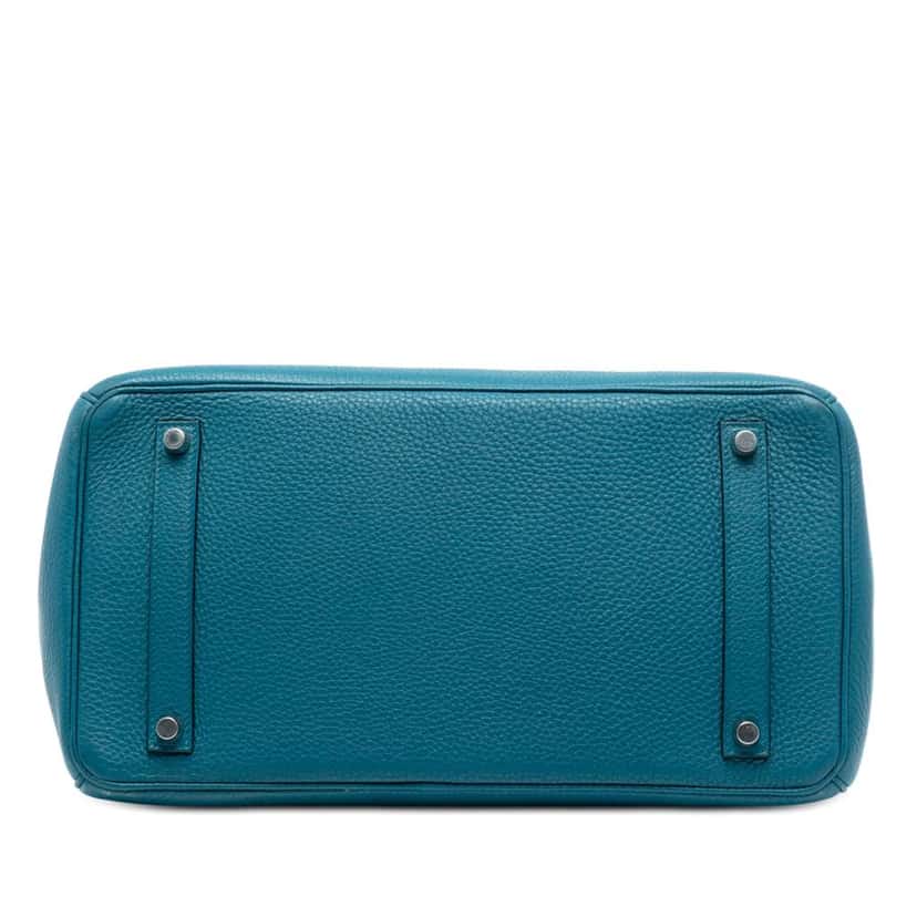 Hermès Clemence Birkin Retourne 35 Blue Leather Very good condition - Inside View