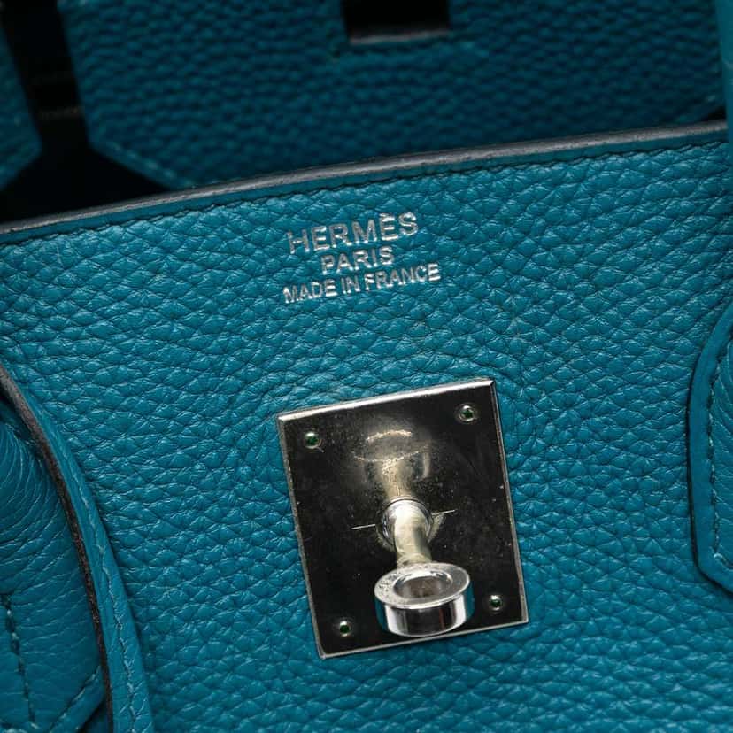 Hermès Clemence Birkin Retourne 35 Blue Leather Very good condition - Box View