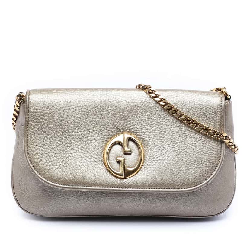 Gucci Medium Leather 1973 Chain Crossbody Gold Leather Very good condition - Front View