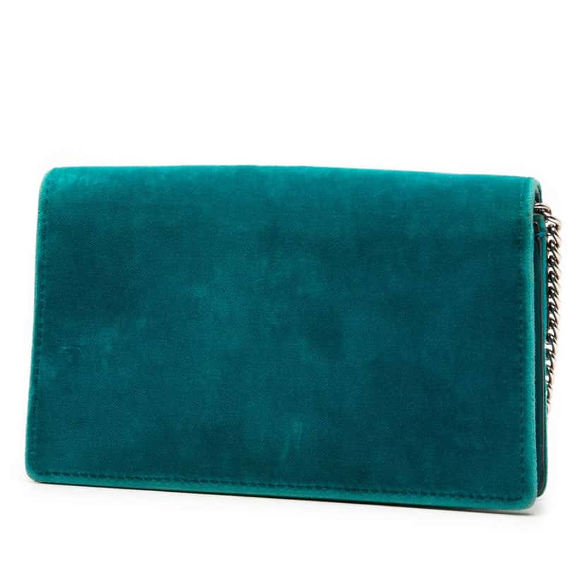 Gucci Mini Velvet Dionysus Crossbody Blue Velvet Very good condition - Back View