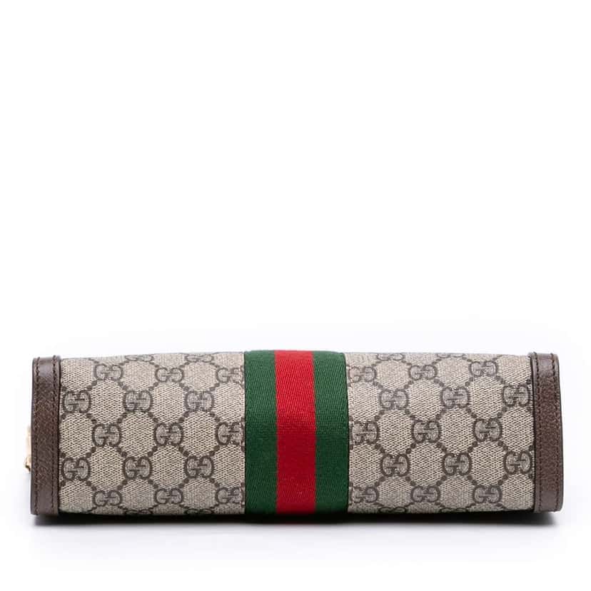 Gucci Small GG Supreme Web Ophidia Chain Crossbody Brown Canvas Very good condition - Inside View