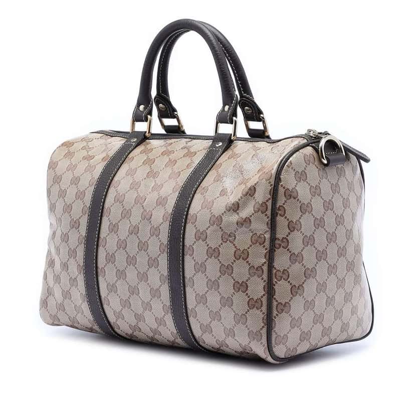Gucci Medium GG Crystal Joy Boston Bag Brown Canvas Very good condition - Back View