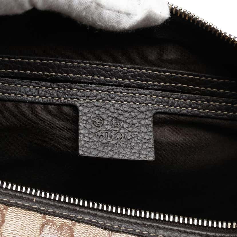 Gucci Medium GG Crystal Joy Boston Bag Brown Canvas Very good condition - Box View
